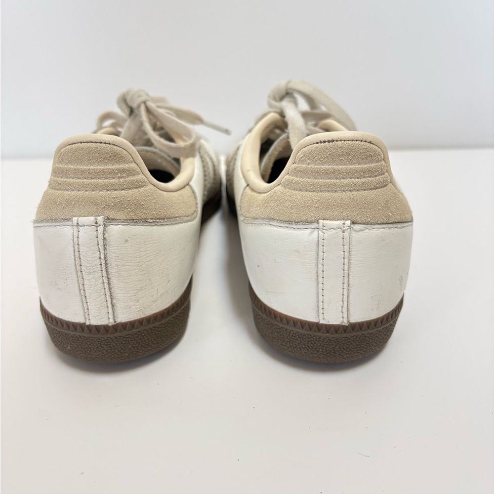 adidas Samba Leather White Brown Lace Up Rubber Outsole Womans Athletic Shoes8.5 - Picture 4 of 9